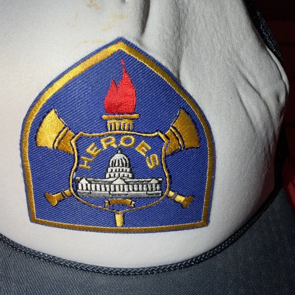 Vintage Heroes Fire Department‎ Trucker Hat Mesh Snapback Made in Taiwan 90s